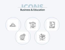 o negócio e Educação linha ícone pacote 5 ícone Projeto. bancário. banco. acordo. engrenagem. globo vetor