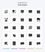 criativo dados análise 25 glifo sólido Preto ícone pacote tal Como negócios. seo. análise. relatório. dados vetor