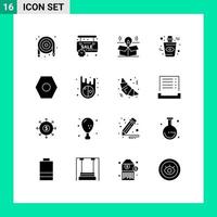 conjunto do 16 moderno ui ícones símbolos sinais para básico olho caixa garrafa solução editável vetor Projeto elementos