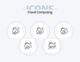 nuvem Informática linha ícone pacote 5 ícone Projeto. Informática. android. armazenar. nuvem vetor