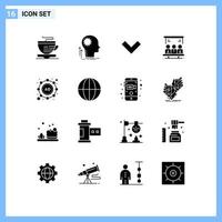 16 criativo ícones moderno sinais e símbolos do estratégia de Anúncios seta do utilizador procurar editável vetor Projeto elementos