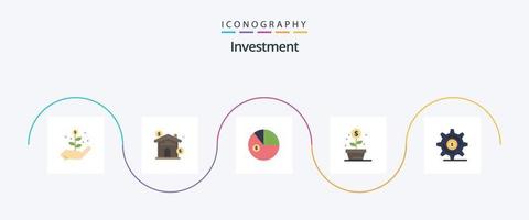 investimento plano 5 ícone pacote Incluindo dinheiro. negócios. dados. dinheiro. crescimento vetor