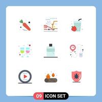 9 temático vetor plano cores e editável símbolos do Verifica dentro água beber esporte vidro editável vetor Projeto elementos