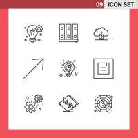 9 criativo ícones moderno sinais e símbolos do acima seta documento Informática Salve  editável vetor Projeto elementos