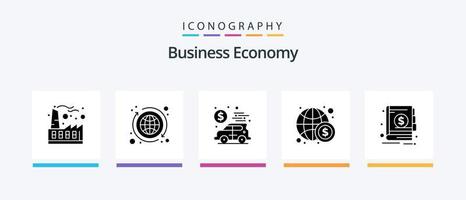 economia glifo 5 ícone pacote Incluindo economia. internacional. bancário. finança. negócios. criativo ícones Projeto vetor