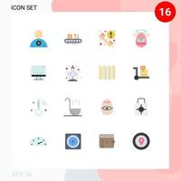 universal ícone símbolos grupo do 16 moderno plano cores do transferidor celebração fábrica ângulo em formação editável pacote do criativo vetor Projeto elementos