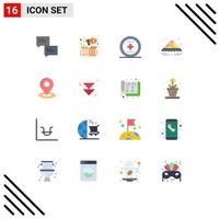 16 criativo ícones moderno sinais e símbolos do mapa delicioso meios de comunicação aberto prato editável pacote do criativo vetor Projeto elementos