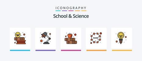 escola e Ciência linha preenchidas 5 ícone pacote Incluindo molécula. contente. planetas. astronomia. criativo ícones Projeto vetor