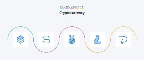 criptomoeda azul 5 ícone pacote Incluindo digibyte. Leve moeda. moeda. criptomoeda. criptografia moeda vetor