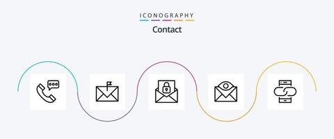 contato linha 5 ícone pacote Incluindo e-mail. contato. envelope. comunicação. envelope vetor