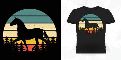 design de camiseta de cavalo vintage retrô engraçado cavalo de equitação vetor