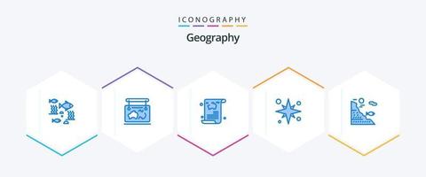 geo graficamente 25 azul ícone pacote Incluindo mar. feriado. guia. guia. artigo vetor