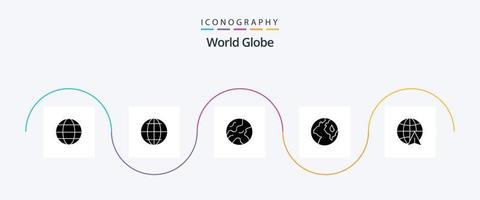 globo glifo 5 ícone pacote Incluindo . viagem. vetor