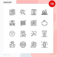 conjunto do 16 moderno ui ícones símbolos sinais para abc dinheiro Comida dinheiro ouro editável vetor Projeto elementos