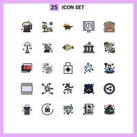 conjunto do 25 moderno ui ícones símbolos sinais para Socorro contato Sol Ferramentas jardim editável vetor Projeto elementos