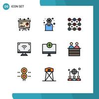 9 criativo ícones moderno sinais e símbolos do adicionar inteligente trava tela eletrônicos editável vetor Projeto elementos