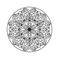 flor de mandala simples preto e branco para livro de colorir. elementos decorativos vintage vetor