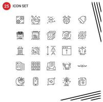 conjunto do 25 moderno ui ícones símbolos sinais para namorados amor cozinhando acima frente editável vetor Projeto elementos