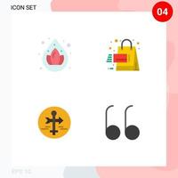 grupo do 4 moderno plano ícones conjunto para água mapa vendas compras viagem editável vetor Projeto elementos