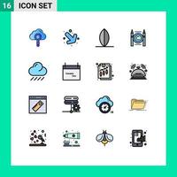 conjunto do 16 moderno ui ícones símbolos sinais para calendário chuva surfar nuvem direito autoral editável criativo vetor Projeto elementos