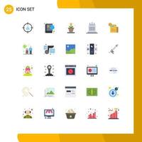 Móvel interface plano cor conjunto do 25 pictogramas do Verifica propriedade conectados marcos edifícios editável vetor Projeto elementos