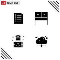 4 criativo ícones moderno sinais e símbolos do lista de controle mesa Lista teste pessoas editável vetor Projeto elementos