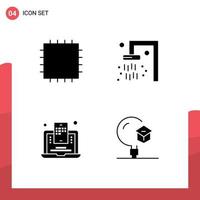 4 criativo ícones moderno sinais e símbolos do fragmento conhecimento viagem blogging escola editável vetor Projeto elementos