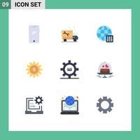 9 criativo ícones moderno sinais e símbolos do configuração dinheiro encanamento configuração servidor configurações editável vetor Projeto elementos