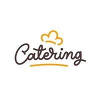 design de chef de restaurante com modelo de logotipo de serviço de catering vetor