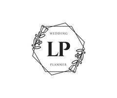 logotipo feminino lp inicial. utilizável para logotipos de natureza, salão, spa, cosméticos e beleza. elemento de modelo de design de logotipo de vetor plana.