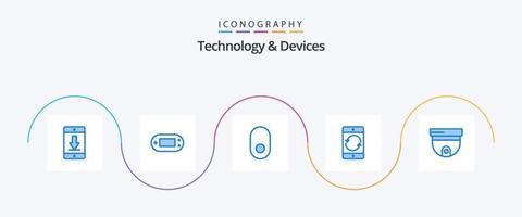 dispositivos azul 5 ícone pacote Incluindo cam. dispositivos. psp. dispositivo. seta vetor