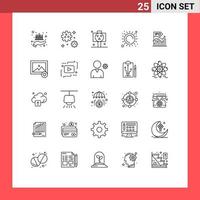 25 criativo ícones moderno sinais e símbolos do o negócio calor borda luz solar verão editável vetor Projeto elementos