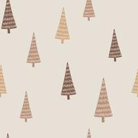 padrão de vetor sem emenda de árvores de Natal. a paleta limitada é ideal para impressão de têxteis, tecidos, papel de embrulho ilustração vetorial desenhada à mão simples em estilo escandinavo.