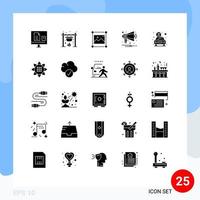 25 criativo ícones moderno sinais e símbolos do multimídia anúncio cozinhar imagem gráfico editável vetor Projeto elementos