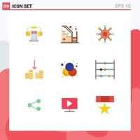conjunto do 9 moderno ui ícones símbolos sinais para cores descontar propriedade dinheiro semeadura editável vetor Projeto elementos