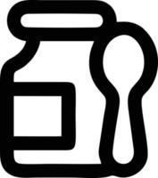 símbolo do ícone da colher em fundo branco, ilustração do símbolo do ícone de compra em preto sobre fundo branco, um design de colher sobre um fundo branco vetor