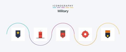 militares plano 5 ícone pacote Incluindo exército. posição. distintivo. militares. listra vetor