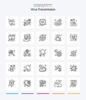 criativo vírus transmissão 25 esboço ícone pacote tal Como laboratório. segurança. médico. médico. face vetor
