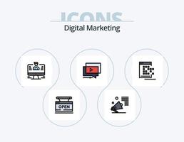 digital marketing linha preenchidas ícone pacote 5 ícone Projeto. grupo. rede. e-mail. on-line. apresentação vetor