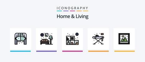casa e vivo linha preenchidas 5 ícone pacote Incluindo prateleira. lar. vivendo. claro. vivendo. criativo ícones Projeto vetor