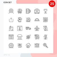 25 do utilizador interface linha pacote do moderno sinais e símbolos do acima Cerveja Projeto beber viagem editável vetor Projeto elementos