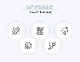 hacking linha ícone pacote 5 ícone Projeto. armazenar. nuvem armazenar. local na rede Internet. nuvem. dólar vetor
