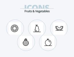 frutas e legumes linha ícone pacote 5 ícone Projeto. . Comida. vetor