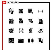 conjunto do 16 moderno ui ícones símbolos sinais para boné parque gdpr Comida ficar de pé esporte editável vetor Projeto elementos