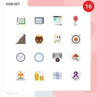editável vetor linha pacote do 16 simples plano cores do chão guindaste música construção caneta editável pacote do criativo vetor Projeto elementos