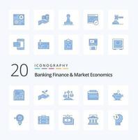 20 bancário finança e mercado economia azul cor ícone pacote gostar justiça quadra caridade Saldo dinheiro vetor