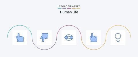 humano azul 5 ícone pacote Incluindo . mão. masculino vetor