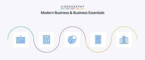 moderno o negócio e o negócio Essenciais azul 5 ícone pacote Incluindo finança. negócios. pano. gráfico. formal vetor