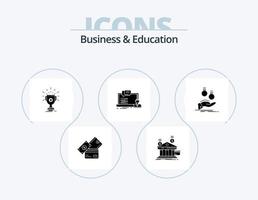 o negócio e Educação glifo ícone pacote 5 ícone Projeto. on-line. treinamento. financeiro. copo. prêmio vetor