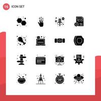 conjunto do 16 moderno ui ícones símbolos sinais para Ação de graças Comida multimídia editar configuração editável vetor Projeto elementos